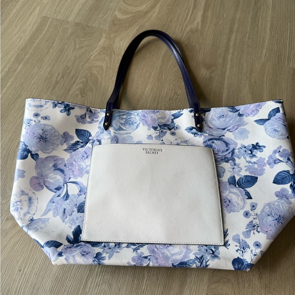 Victoria's Secret Blue Floral Tote - Picture 1 of 2